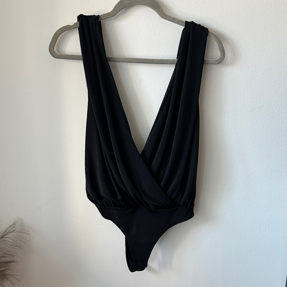 FREE PEOPLE Turnt Bodysuit Thong and Snap closure, black, women Size S